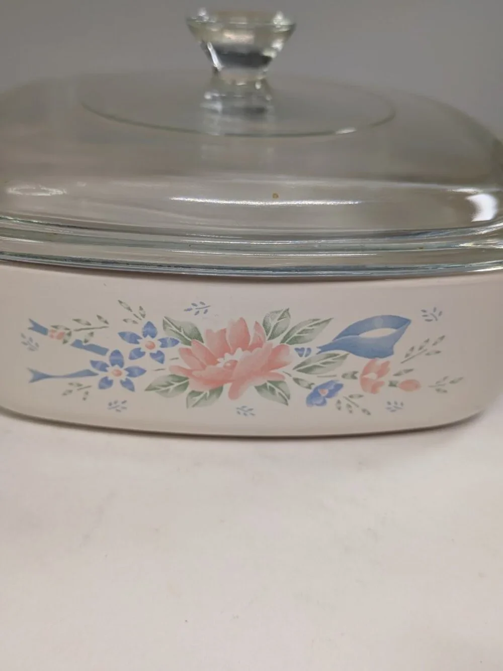 VTG 1980s Corning Ware English Meadow 1L Casserole Dish A-1-B Pyrex Lid P-7-C
